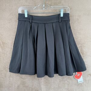 Cider Pleated Mini Skirt Womens S Gray A-Line Zip Preppy Tennis Academia‎ School